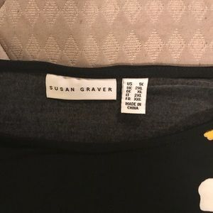 Blouse/Susan Graver yellow and beige floral print